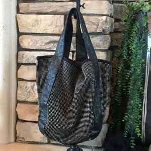 Black Tote with Silver Studs
